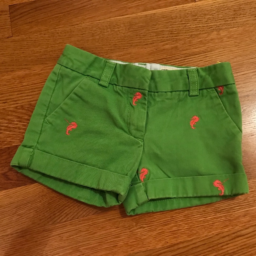 Crewcuts Embroidered Shorts Sea Horse Size 3T
